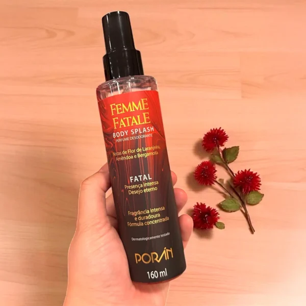 Body Splash Femme Fatale Fatale 160ml - Laranja, Amêndoa e Flor de Bergamota - Porán