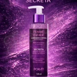Iluminador Corporal Femme Hatale Secret 120ml - Porán - Fragrância Framboesa Camomila