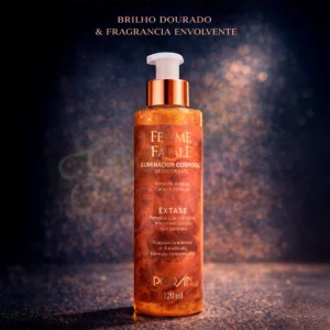Iluminador Corporal Femme Fatale Ecstasy 120ml - Brilho Suave e Perfume Marcante - Porán