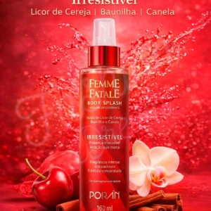 Body Splash Femme Hatale Irresistible 160ml - Porán - Fragrância Cereja Baunilha Canela